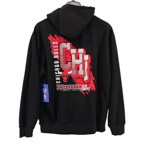 NEW Ultra Game NBA Chicago Bulls Mens XL Hoodie Black Fleece Back Graphic Retro